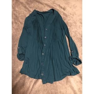 Teal 3/4 sleeve cardigan